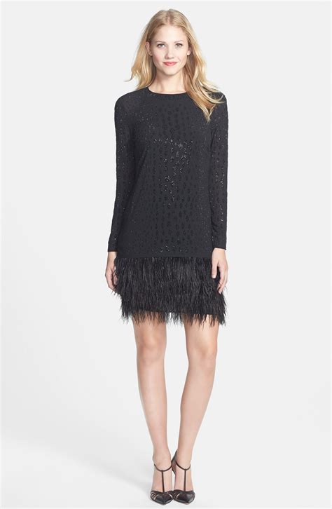 michael kors feather dress